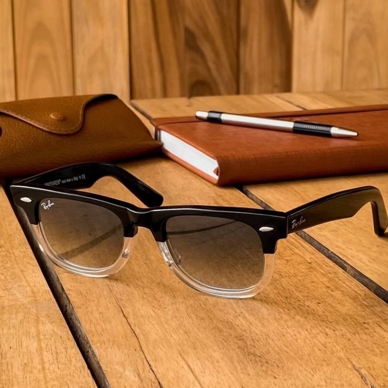 Kacamata Hitam Pria Wayfarer 2140 Warna Two Tone Premium Quality Fullset Box