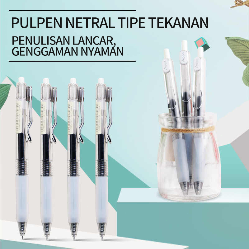 

Pulpen untuk ujian siswa, pulpen netral tipe tekanan, memiliki gaya ins minimalis, pulpen tinta