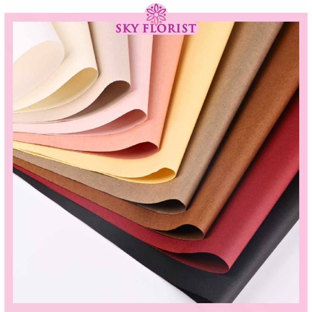 

Kertas Buket Polos Full Color Solid Cellophane Flower Wrapping Ecer Perlembar KB75