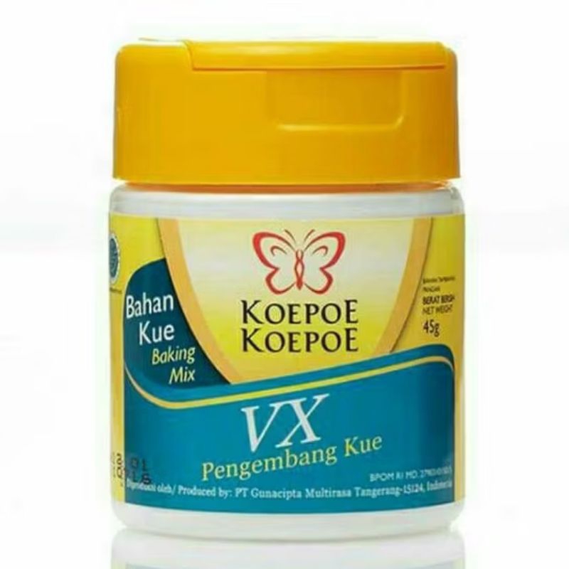 

Koepoe Koepoe VX Pengembang Kue 45gr | Bubuk Natrium Bikarbonat