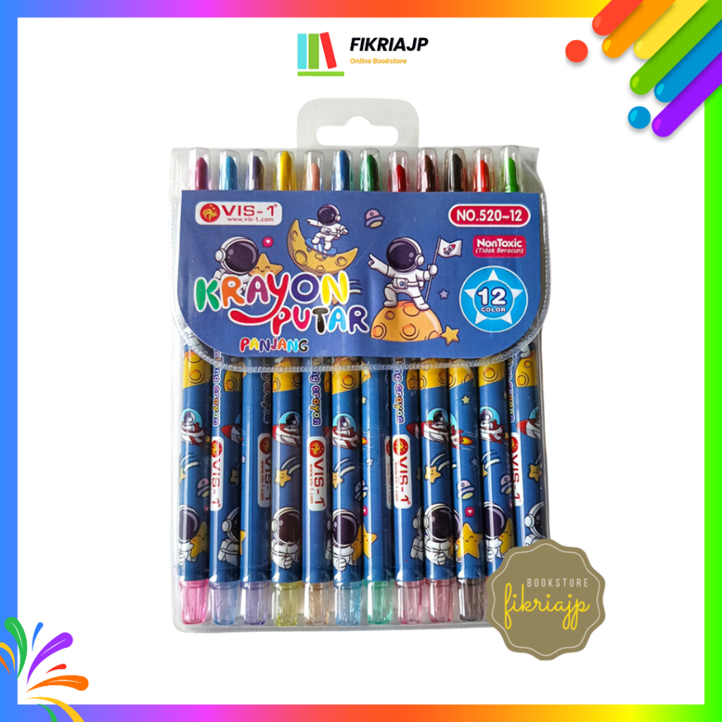 

Crayon Putar Rolling Crayon Panjang 12 Warna