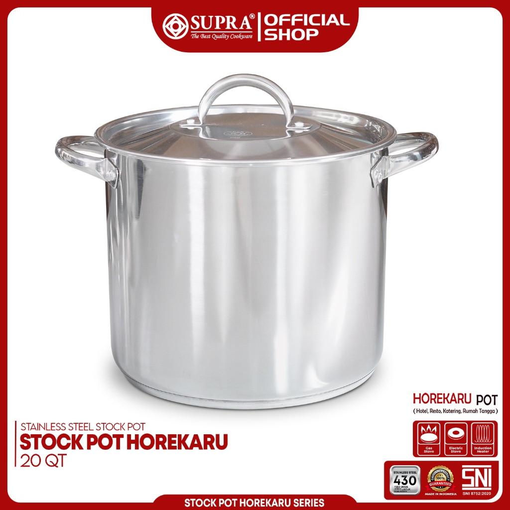 SUPRA PANCI Stainless Steel 20 Qt Stock Pot Horekaru