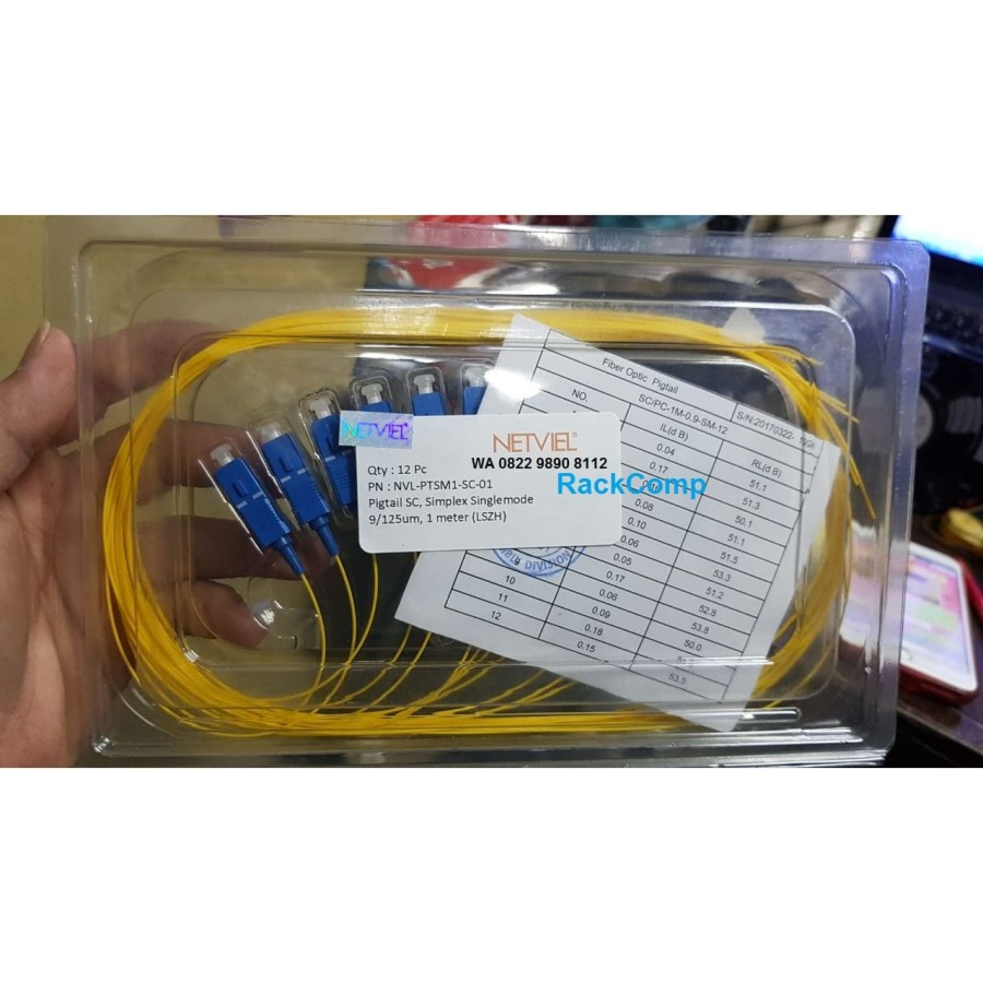 NETVIEL NVL-PTSM1-SC-01 Pigtail SC Fiber Optic simplex Single Mode 1m