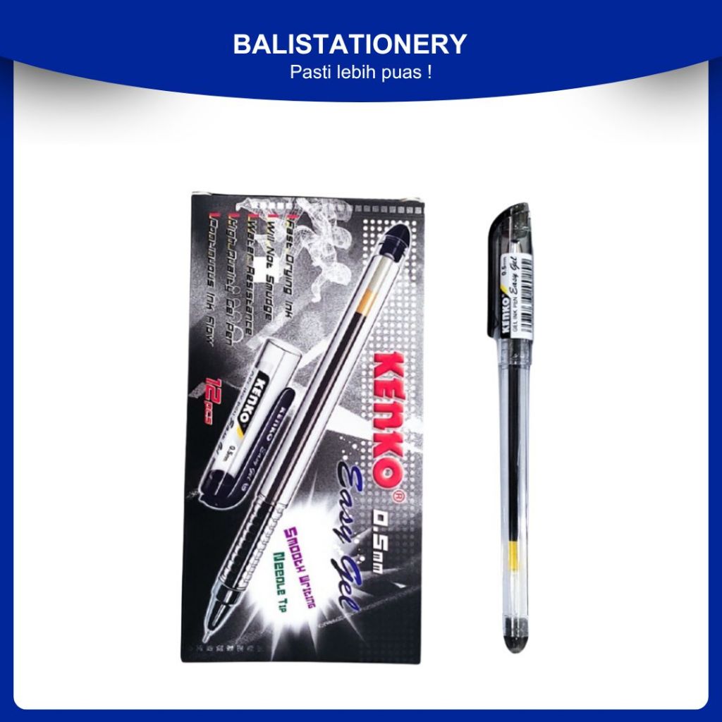 Pena Kenko Gel / Pen Kenko Easy Gel 0.5mm / Pena Kenko Gel Tinta Hitam