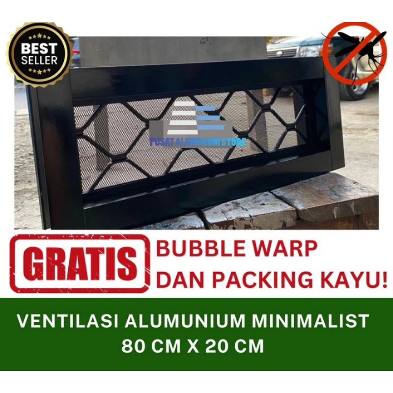 (VENTILASI KAWAT NYAMUK ALUMUNIUM ANTI KARAT +TRALIS ANTI KARAT 80CM X 20CM/VENTILASI KAWAT NYAMUK A