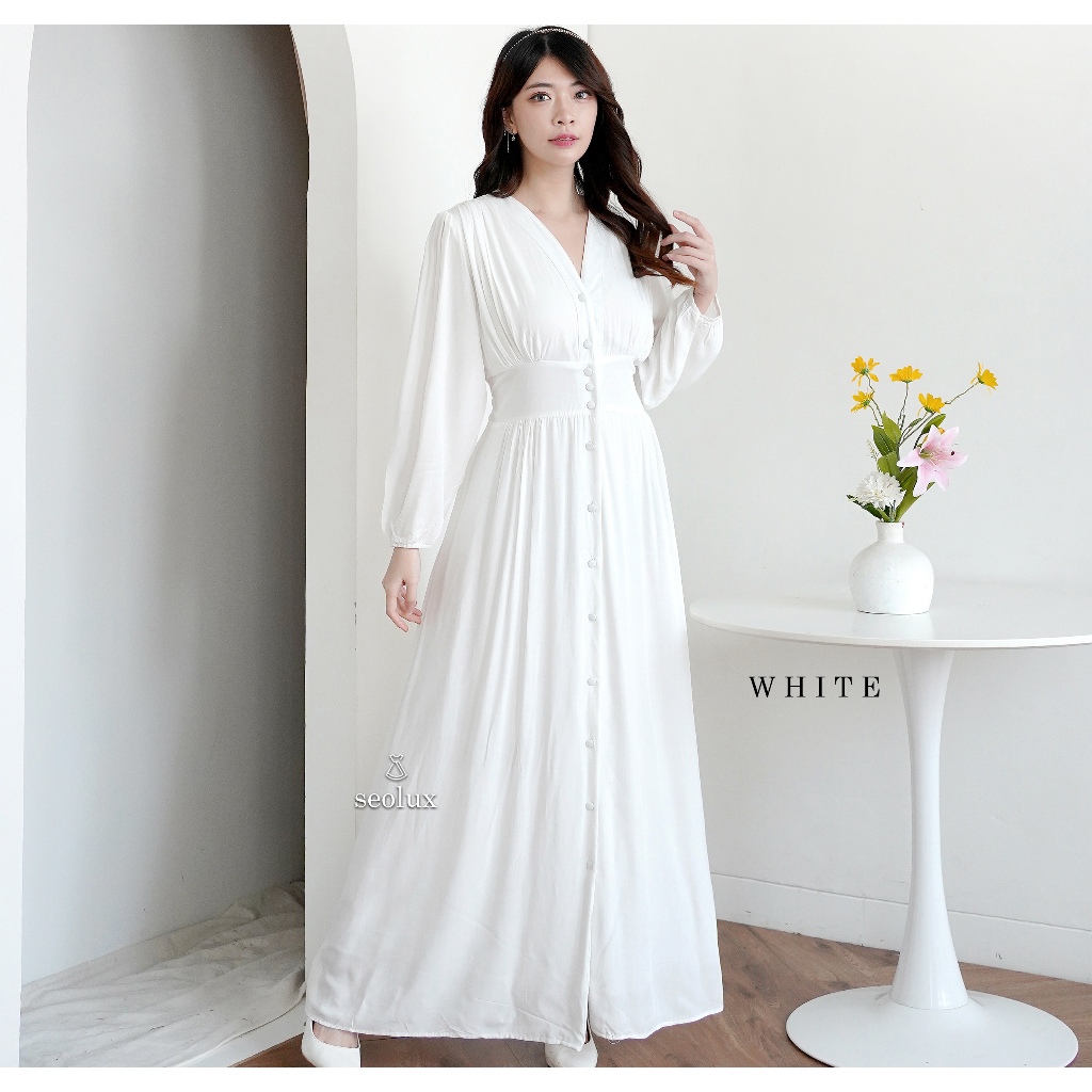 SEOLA - Valeria Dress | Dress Maxi Casual Vintage Korean Style Busui Hijab Friendly