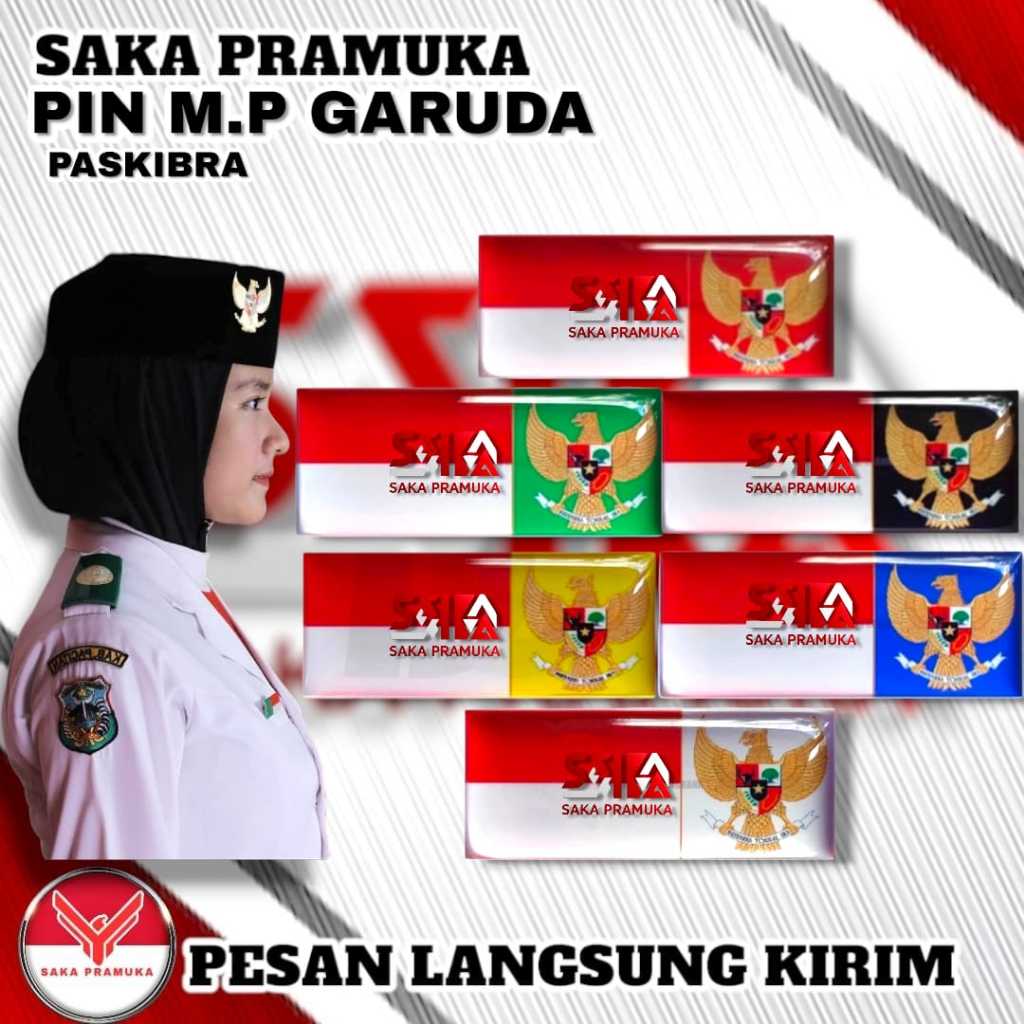 Pin bros lencana merah putih garuda paskibra