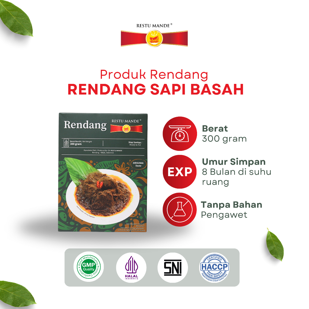 

Restu Mande Rendang Sapi Basah Rendang Padang 300gr