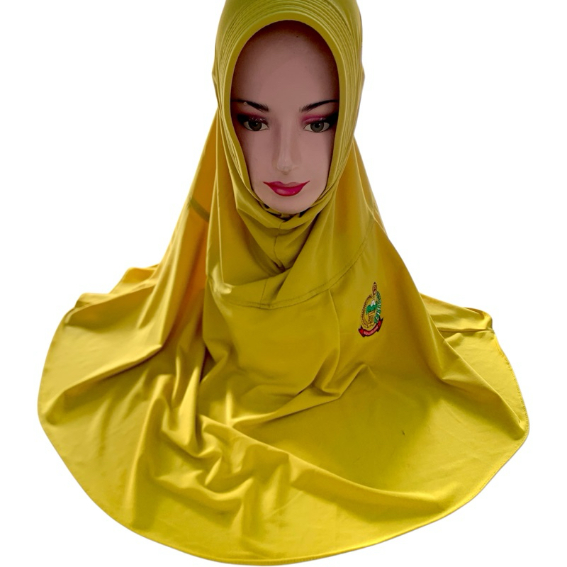 Jilbab atau Kerudung PSO Logo Terbaru Warna Lemon bahan jersey super premium ori