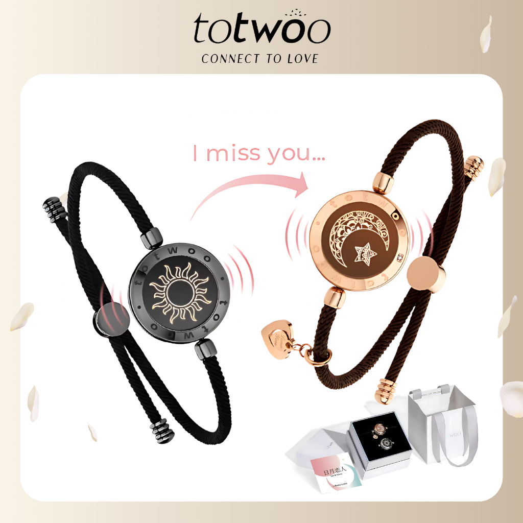 Totwoo - Gelang LDR [2pcs] Couple Bracelets Couple Bergetar Hadiah Ultah Anniversary Long Distance