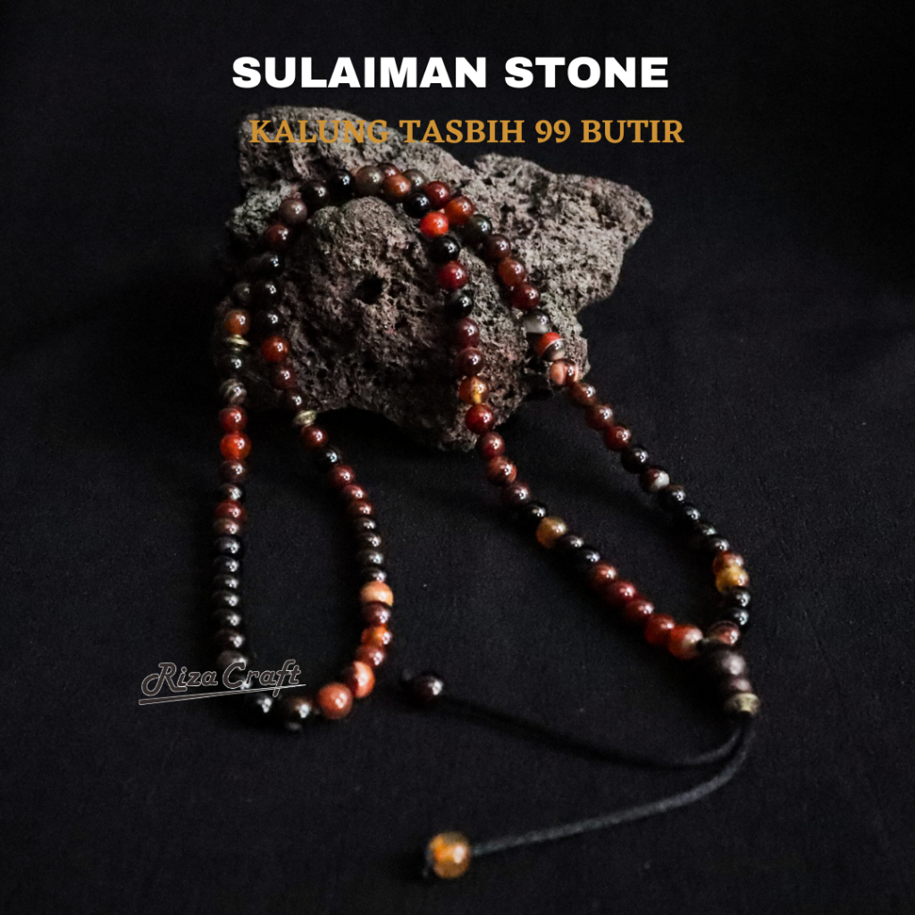 Kalung Tasbih Tasbeh Pria Wanita Keren 99 Butir Kecil Cantik Premium Batu Alam Kristal Akik Yaman Su