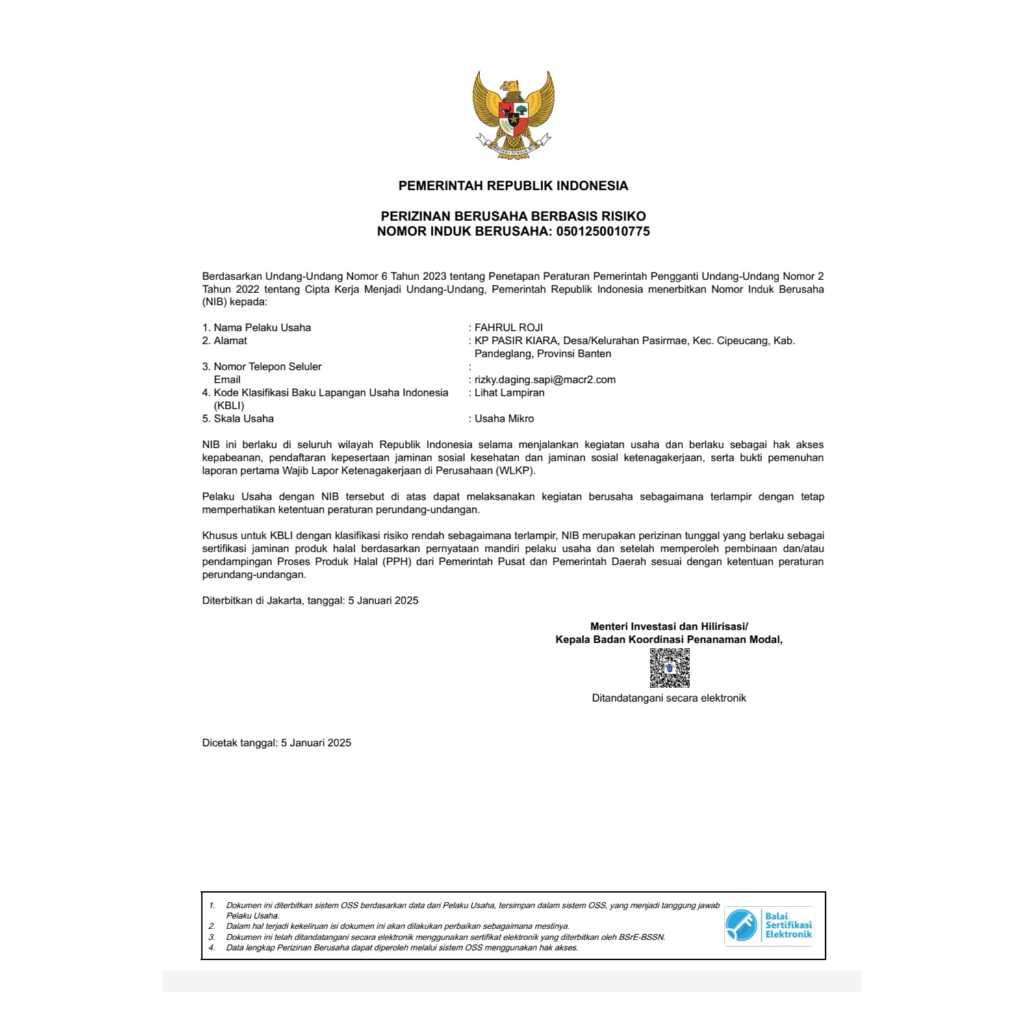 

AFGC Daging Sapi Has Luar / Sirloin G-1KG Utuh Premium