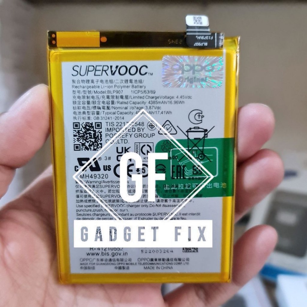 Batre Baterai BLP907 Original HP Oppo Reno 7Z 5G CPH2343 Batrei Battery Tanam Reno7 Z