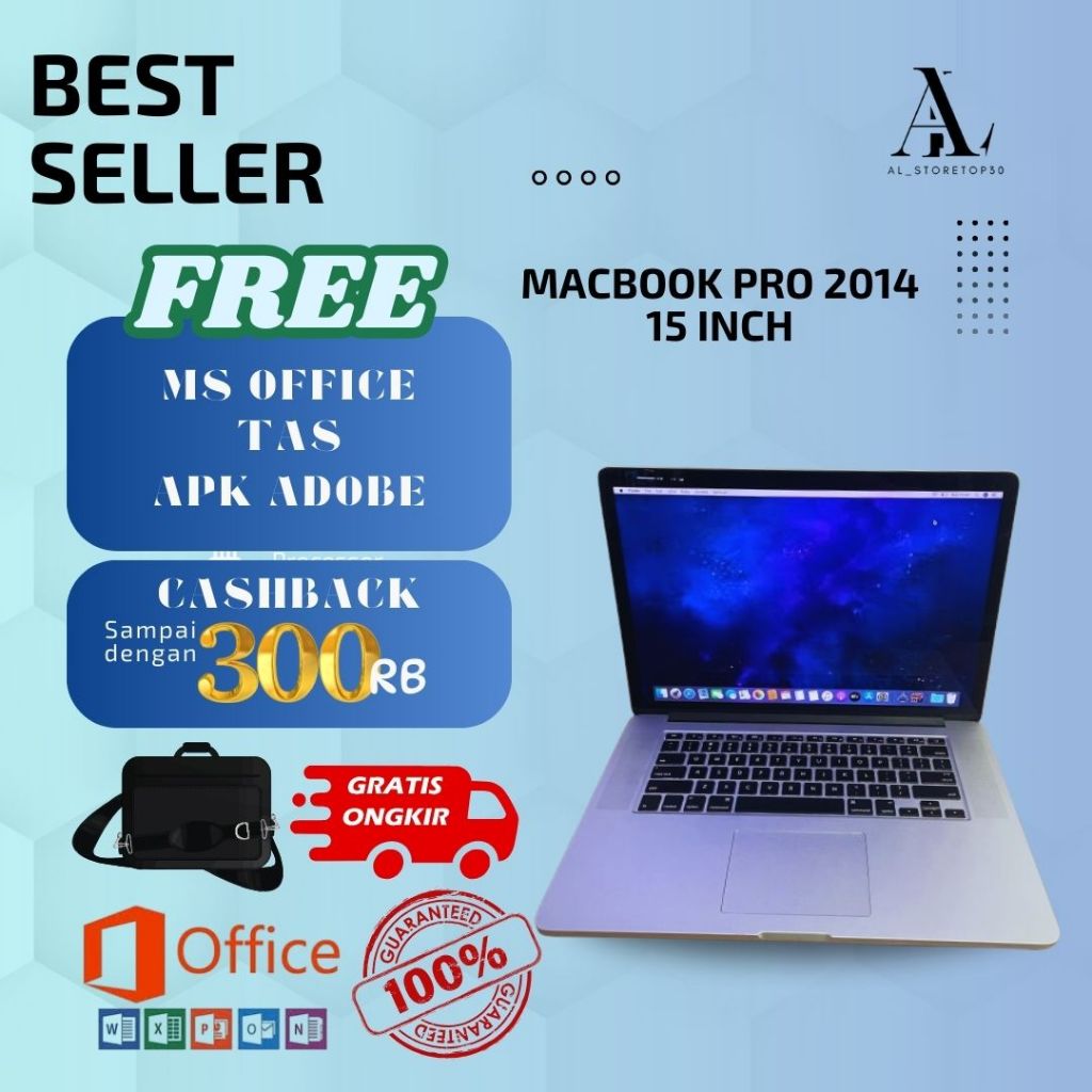 macbook pro retina 2014 15 inch ram 16 GB SSD 128/256 512 GB intel core i7 second original mulus