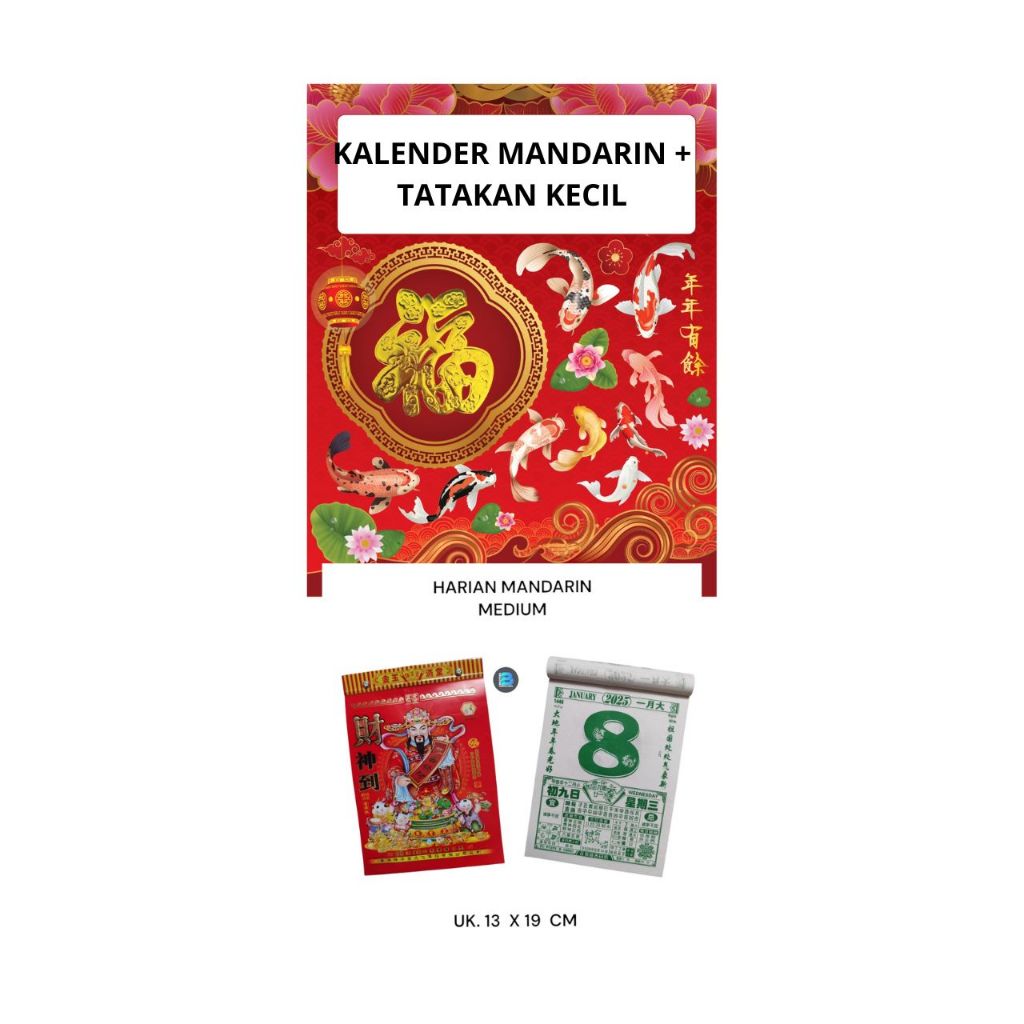 

Tatakan + kalender harian mandarin medium Termurah