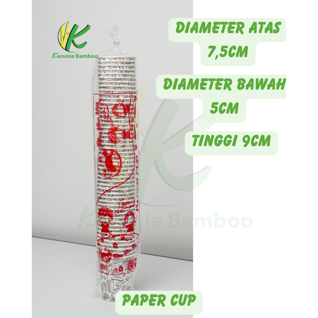 Paper Cup WALALAA 8 oz /Gelas Kertas/Gelas Kopi/PaperCup walala 8oz isi 50pcs / Paper Cup Tahan Pana