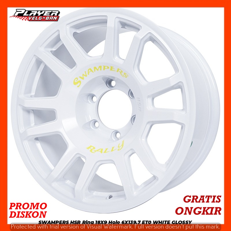 PELK MOBIL RING18 WARNA PUTIH UNTUK PAJERO TRITON LEBAR9 FELK HSR SWAMPERS R18 PCD6X139,7 ET0