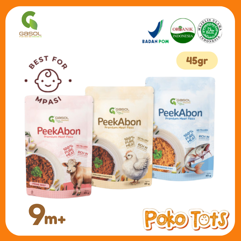 

Gasol Organik Peak Abon Premium Meat Floss Isi 45g Abon Organik Makanan MPASI Bayi Tanpa MSG