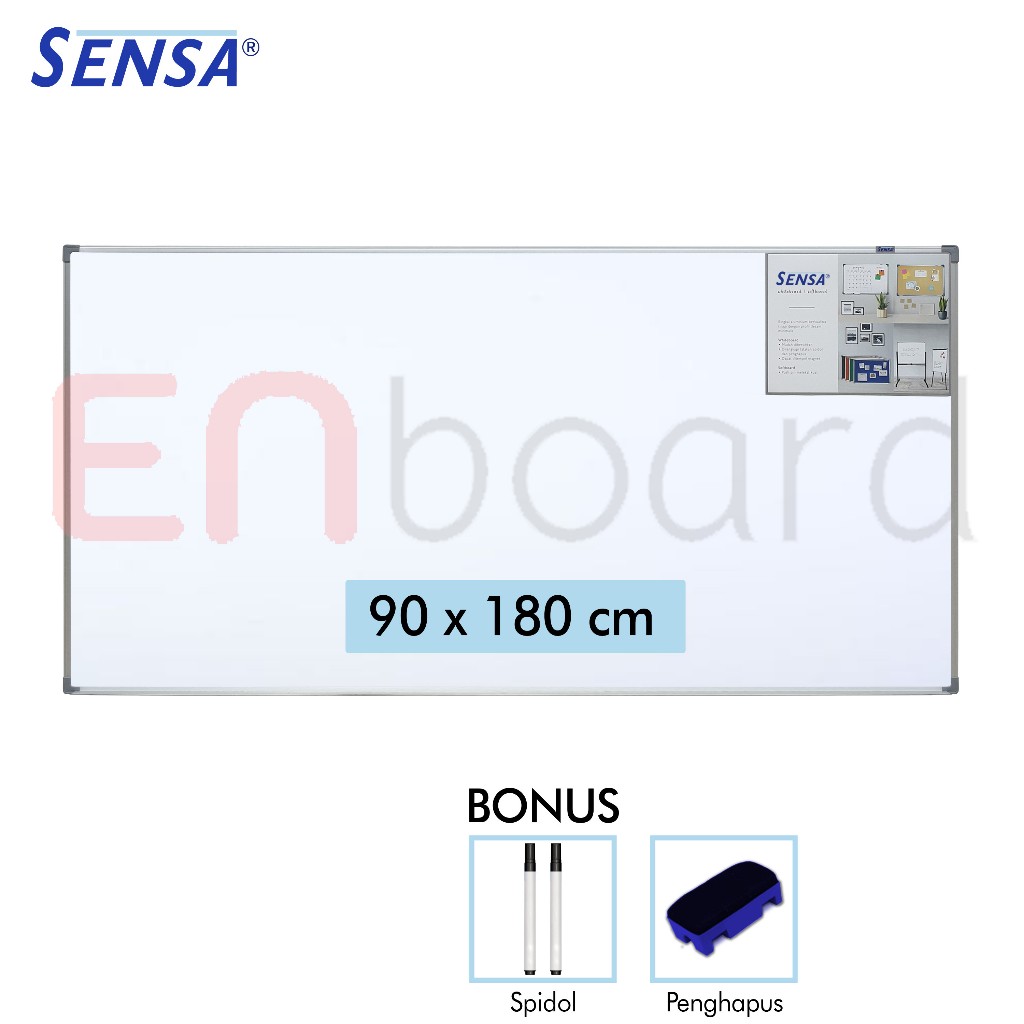 

Promo Papan Tulis Whiteboard / White Board Gantung Single Face Sensa 90 x 180 cm
