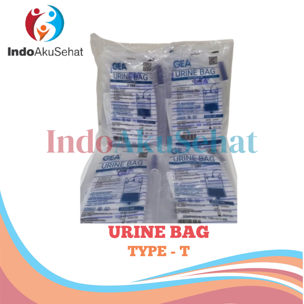 URINE BAG GEA HANGER URINE BAG TYPE T KANTONG PENAMPUNG URINE 2000ML KANTONG URINE HANGER ISI 10 PCS