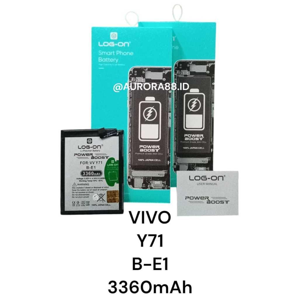 LOG ON BATERAI VIVO Y71 B-E1 3360 mAh POWER BOOST DOUBLE PROTECTION IC BATTERY