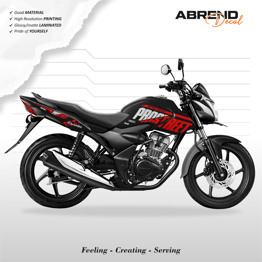 STRIPING VERZA OLD PROSTREET GRAFIS CUSTOM / STIKER MOTOR HONDA VERZA 150R LAMA / STOCK DECAL