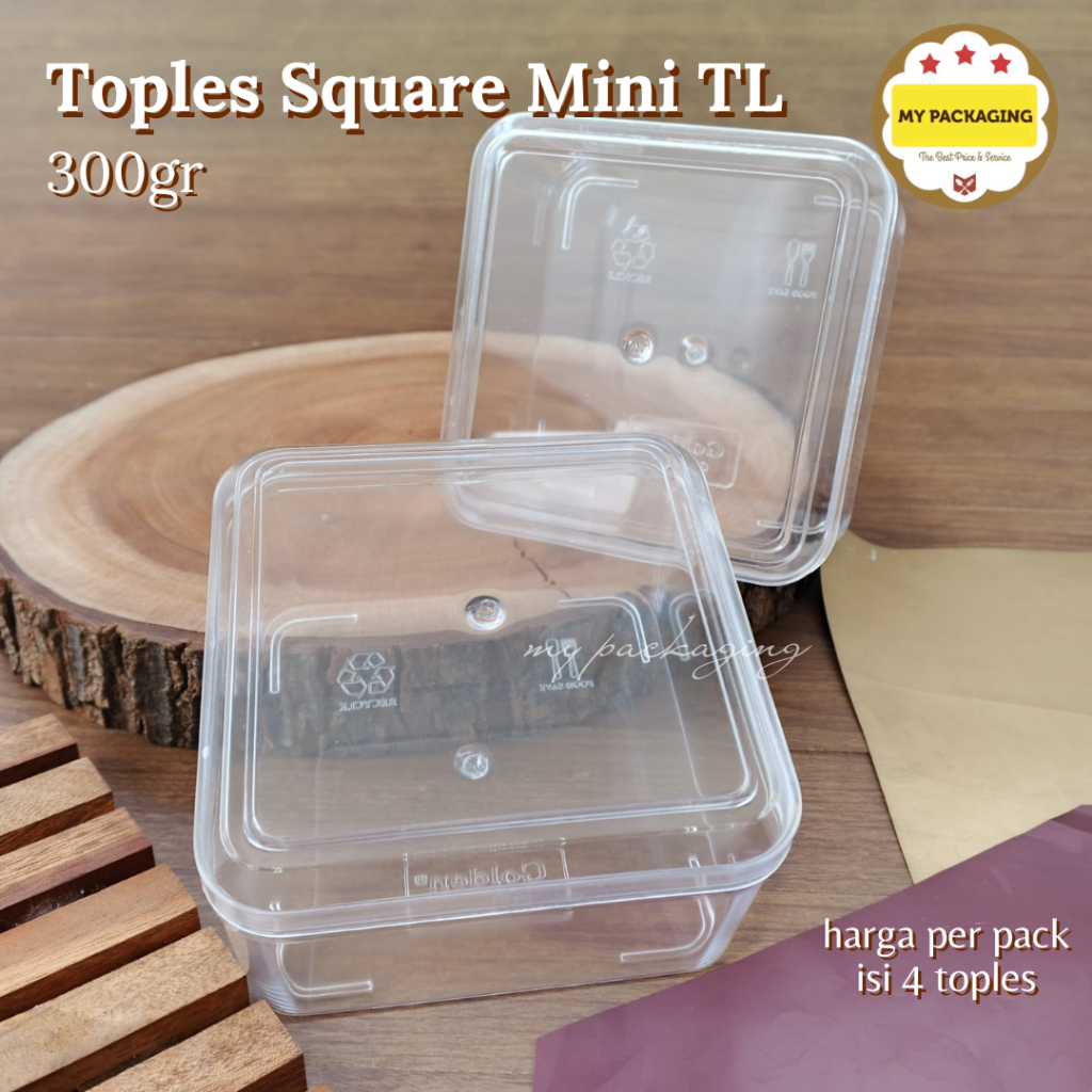 1 Dus Toples Kotak Dessert Desert  / Kue Kering 300gr - Golden Square Mini isi 24 pcs