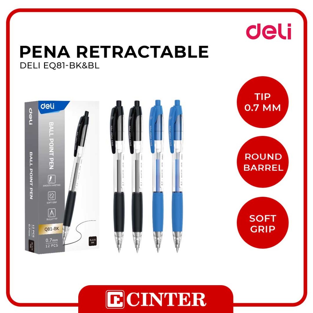 

DELI - PULPEN GEL / PEN / PENA EQ81-BK BALLPOINT 0.7MM