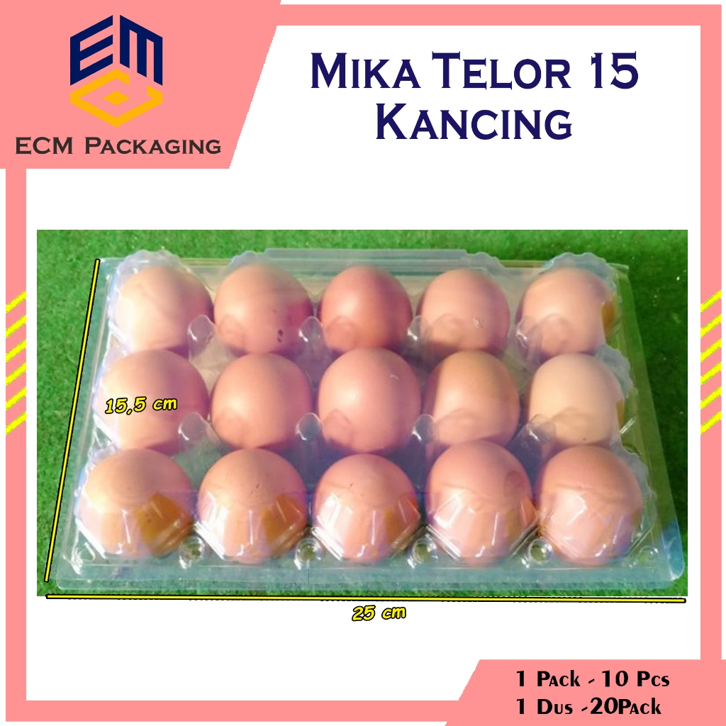 MIKA TELUR ISI 15 KANCING 10pcs / MIKA TELOR 15 KANCING | EGG TRAY 10PCS