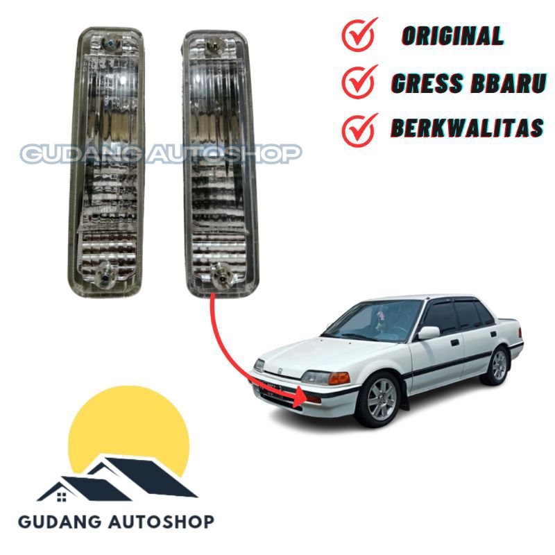Lampu Sein bemper civic nouva Lx 88-89 clear white