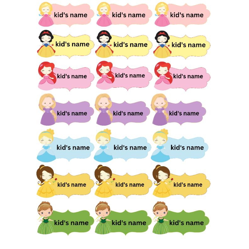 

Label Nama Anak Princess Tahan Air