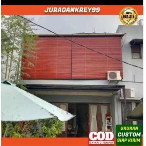 Tirai krey Bambu outdoor Berbagai macam ukuran Termurah Se-indonesia,cocok untuk  jendela, gazebo, t