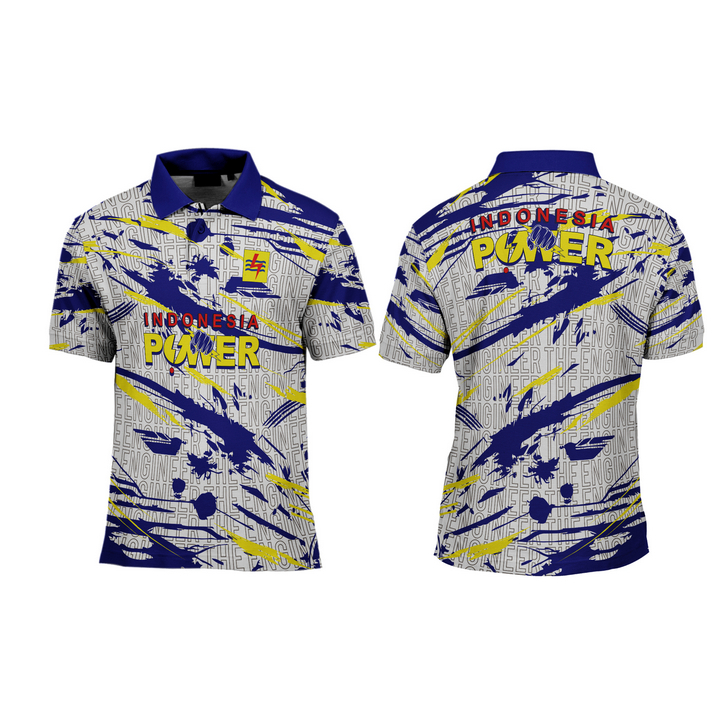 Kaos Baju Jersey/Model 'PERUSAHAAN LISTRIK NEGARA ' 002/Fullprint Kaos Polo - PLN  - dewasa&Anak/new