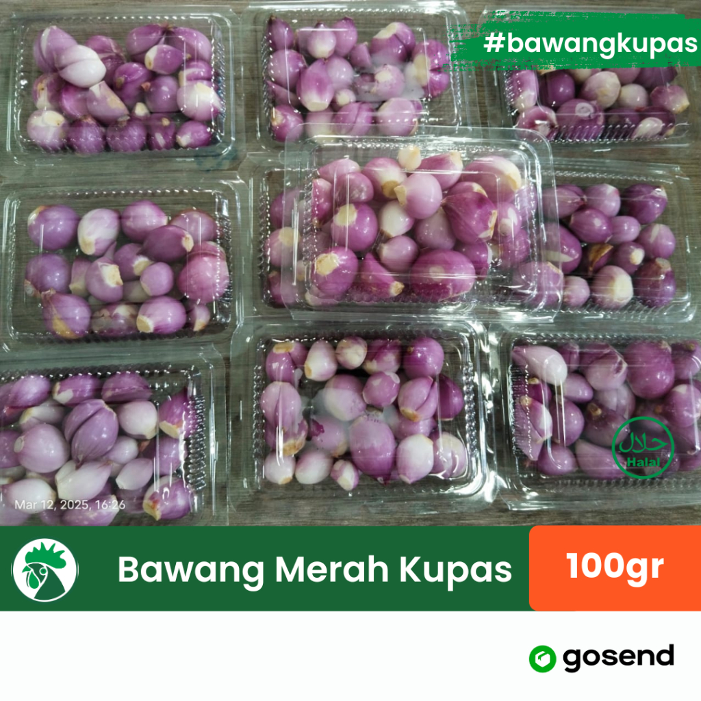 

Bawang Merah Kupas 100gr | Bawang Merah Kupas Bersih Praktis Siap Pakai | Bawang Merah Tinggal Pakai