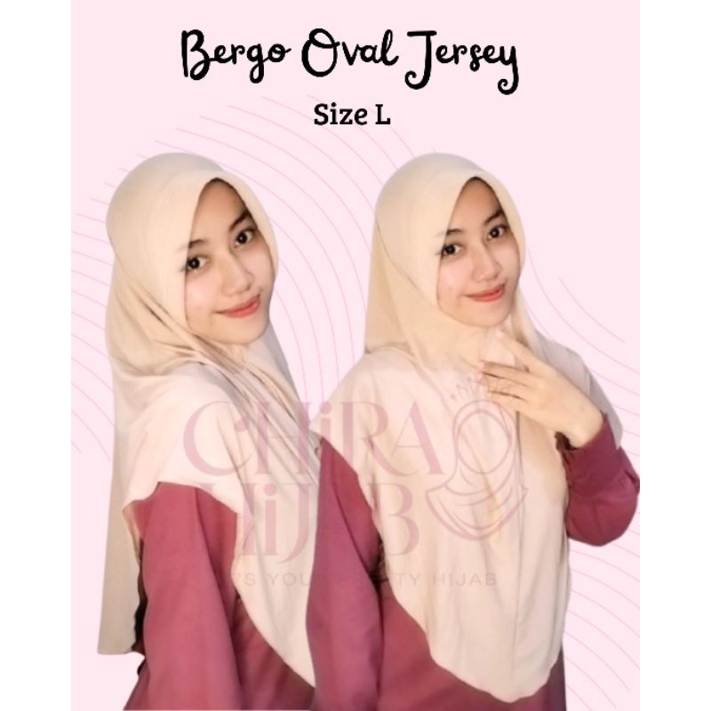 Hijab Bergo Oval Jersey | Bergo Pinguin Oval | Bergo Sport L | Hijab Menutup Dada