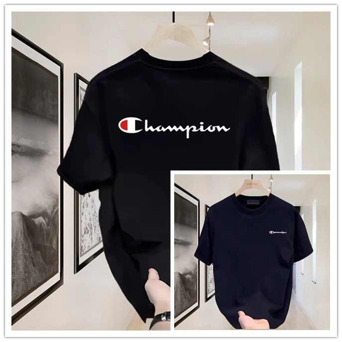 (COD)kaos Distro100% Katun Outlets Champion Kaos Fit T Shirt Pria Wanita Graphic Tee - Official Merc