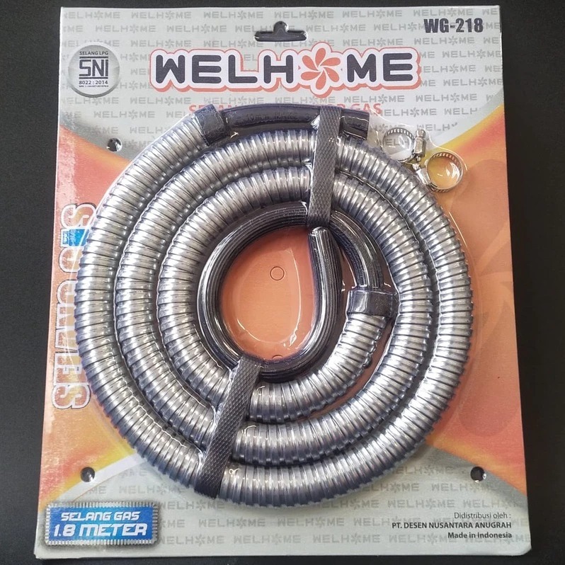 WELLHOME Selang Gas Flexibel 1.8 meter Anti Gigitan Tikus SNI
