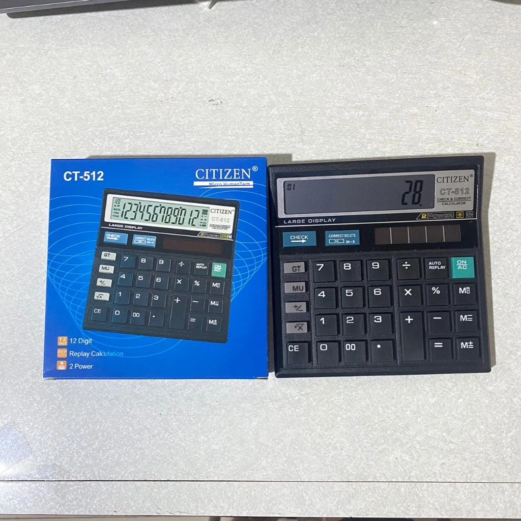 

Kalkulator Check CITIZEN CT 512 12 Digit - Dual 2 Power // Calculator - Kalkulator Sekolah - Kalkulator Kantor - Kalkulator Dagang