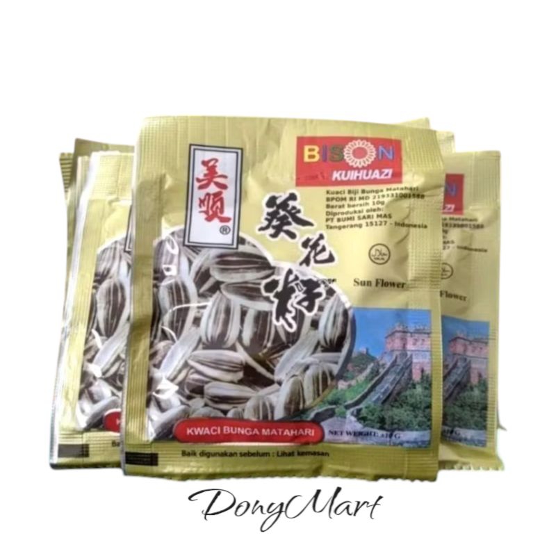 

Kuaci / Kewci Bison Bunga Matahari 10 Gr Isi 20 Pcs Gurih dan Nikmat