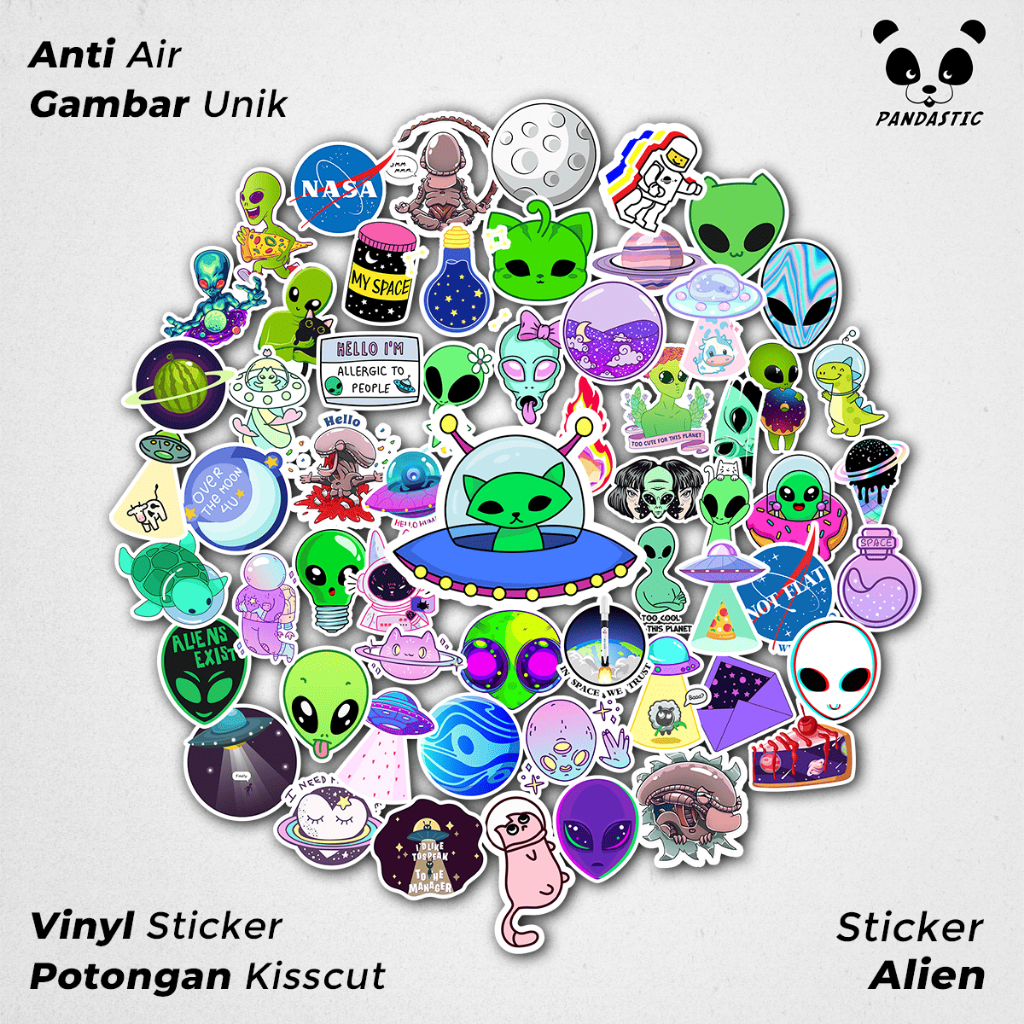 

Stiker Tempel Anime Alien Paper Vinyl Dekorasi Laptop Koper Tumbler Kulkas DIY