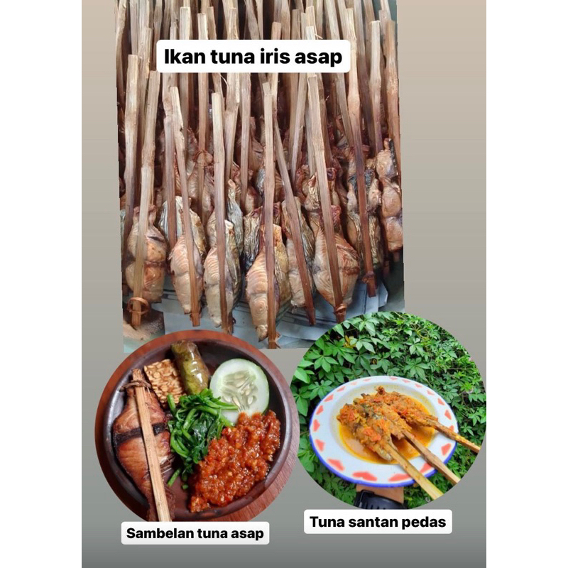 

tuna iris asap / ikan asap tuna/ ikan laut asap /capitan ikan asap