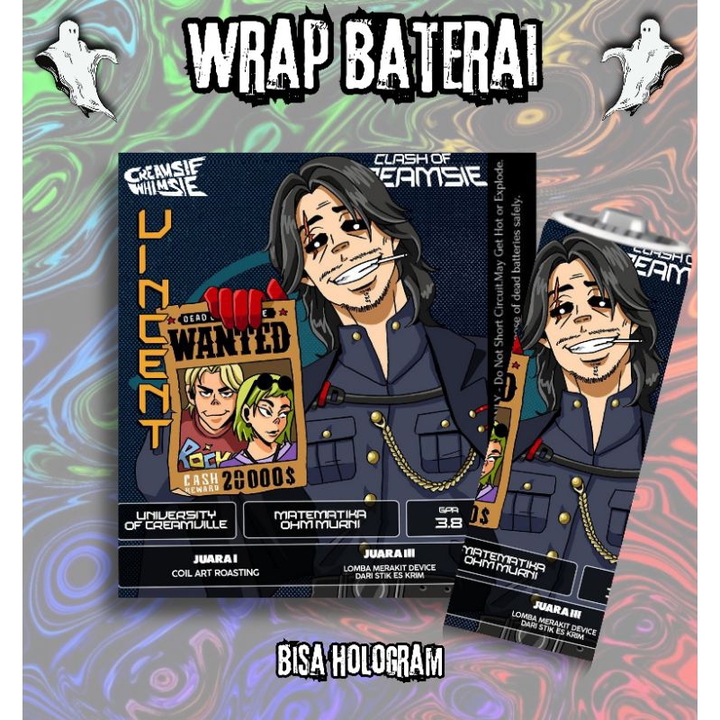 

FAMSTORE - Pelindung Baterai - Stikerskin Wrap Baterai 18650 Motif Creamsie Whimsie v2 Hologram Full Motif Dan Anti Gores