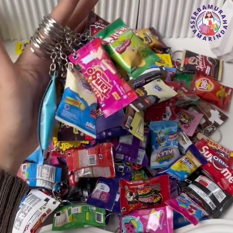 GANTUNGAN KUNCI SNACK MAKANAN RINGAN CEMILAN GANCI LUCU KEYCHAIN BAG CHARM GANTUNGAN TAS