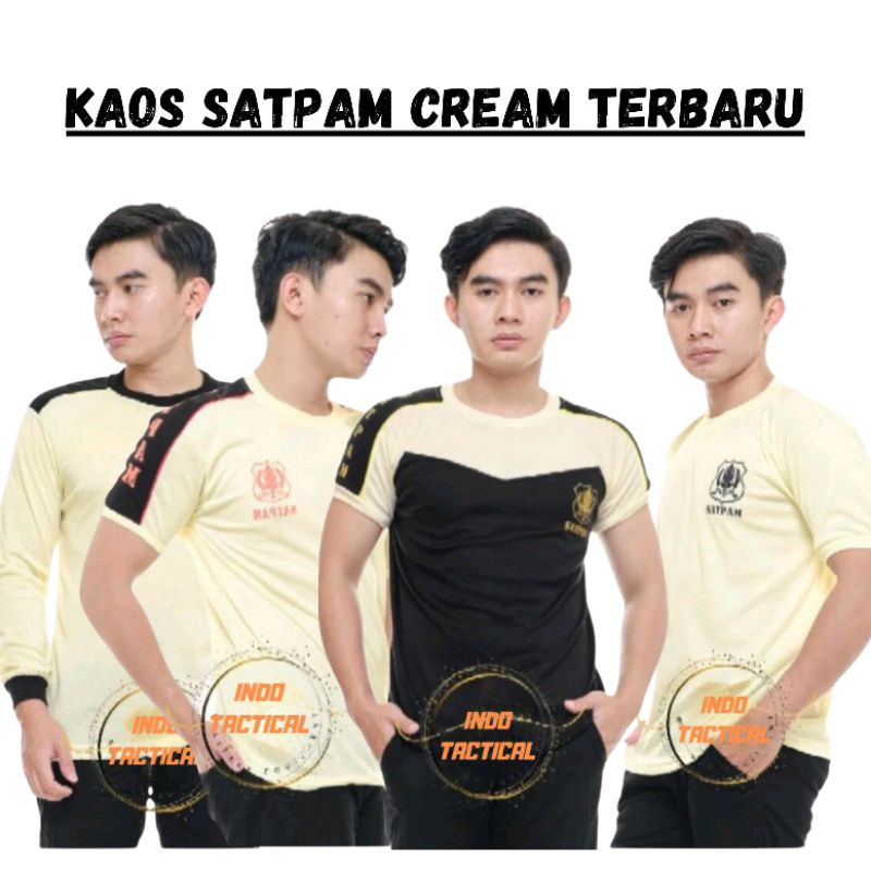 BAJU KAOS SATPAM CREAM KAOS SECURITY KAOS DALAMAN SATPAM KEAMANAN BAJU KAOS LAPANGAN SECURITY BARU