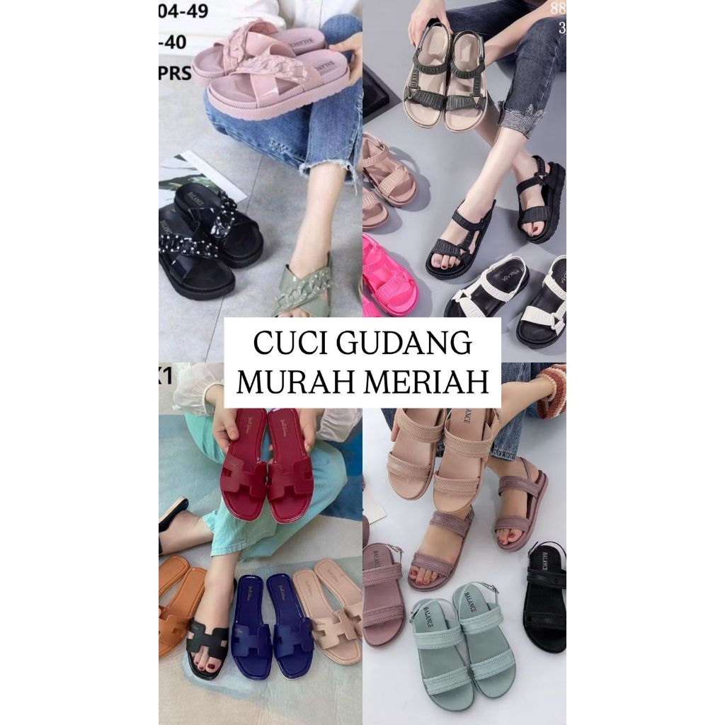 CUCI GUDANG SANDAL IMPORT MURAH MERIAH