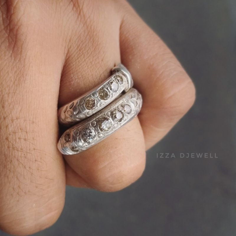 Cincin Emban Ikat Batu Akik dan Permata Sesuai Permintaan Pemesan Kualitas Handmade Super