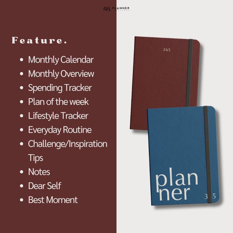 

Planner Undated Ready Stock Hard Cover Simply by RA Planner