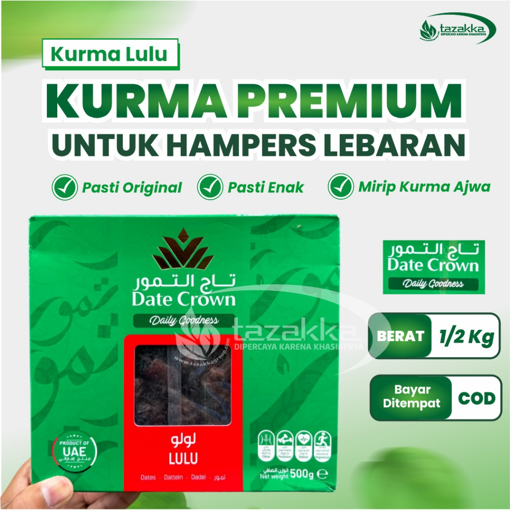 

Kurma Madina Lulu Date Crown berat 500 Gram dan 1 Kg bisa untuk Hampers Lebaran Pasti Original