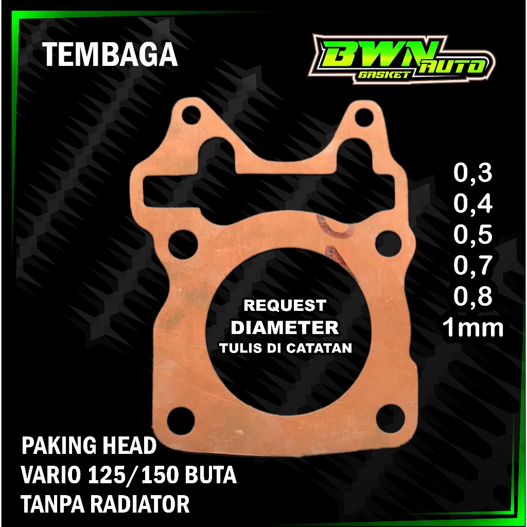 Paking Head Tembaga Vario 125 Vario 150 old new BUTA NON RADIATOR / Gasket Perpak Head Vario 125/150