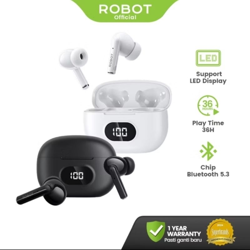 Robot TWS T70 LED Display TWS Bluetooth Headset Bluetooth Robot Original Produk